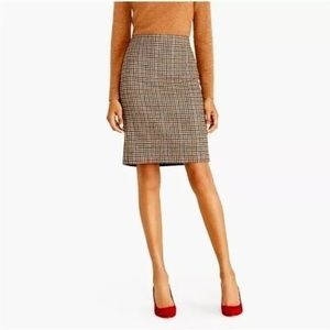 J. Crew Factory Wool Houndstooth Pencil Skirt Size 8